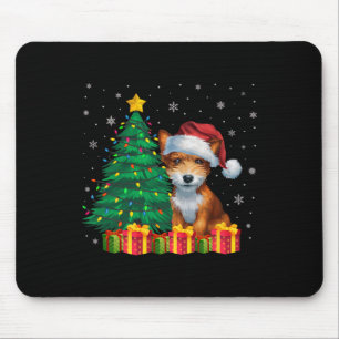 Ugly Toy Fox Terrier Santa Hat Christmas Lights Do Mouse Mat