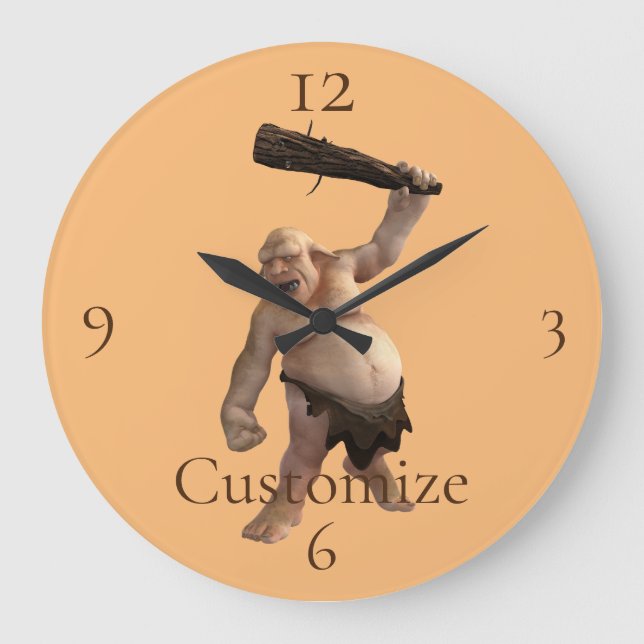 Ugly Troll Thunder_Cove Large Clock (Front)