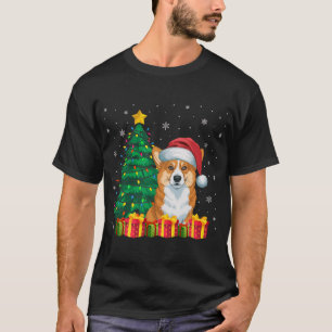 Ugly Welsh Corgi Santa Hat Christmas Lights Dog Lo T-Shirt