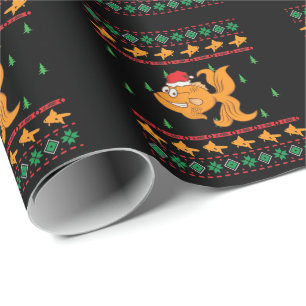 Ugly X-Mas Goldfish Christmas Wrapping Paper