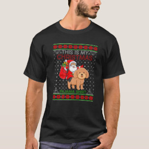 Ugly Xmas Dog Sweater Santa Riding Toy Poodle Dog 