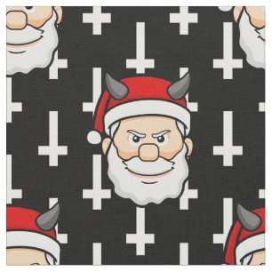 ugly xmas evil santa claus fabric