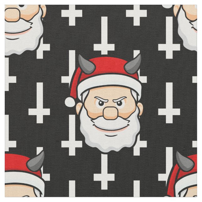 ugly xmas evil santa claus fabric (Close Up)