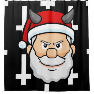 ugly xmas evil santa claus shower curtain