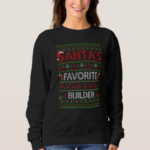 Ugly Xmas Lighting Santa S Favourite Builder Chris Sweatshirt