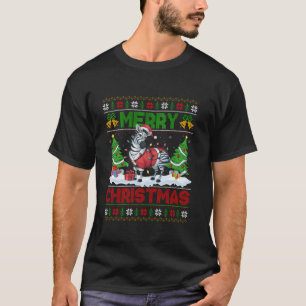 Ugly Xmas Lighting Santa Zebra Merry Christmas T S T-Shirt