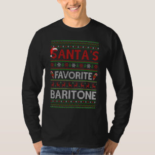 Ugly Xmas Lighting Santa's Favourite Baritone Chri T-Shirt