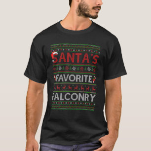 Ugly Xmas Lighting Santa's Favourite Falconry Chri T-Shirt