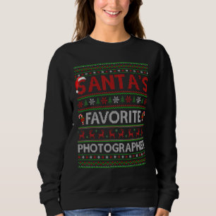Ugly Xmas Lighting Santa's Favourite Photographer Sweatshirt