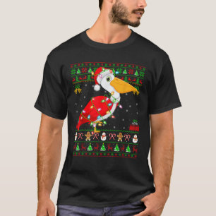 Ugly Xmas Lights Santa Costume Pelican Bird Christ T-Shirt