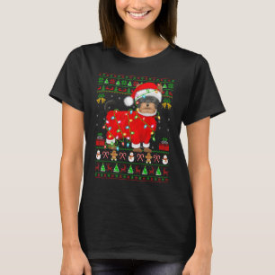 Ugly Xmas Lights Santa Yorkshire Terrier Dog Chris T-Shirt
