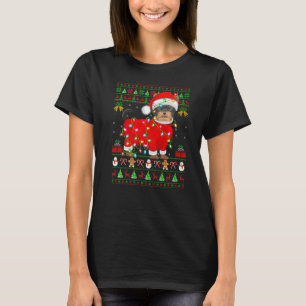 Ugly Xmas Lights Santa Yorkshire Terrier Dog Chris T-Shirt