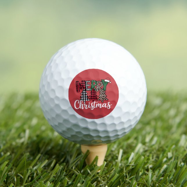 Ugly Xmas Merry and Bright Christmas Tree Santa  Golf Balls (Insitu Tee)