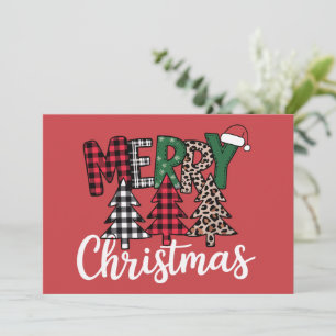 Ugly Xmas Merry and Bright Christmas Tree Santa Holiday Card