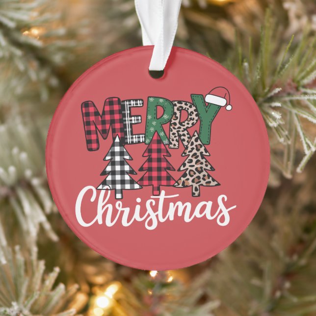 Ugly Xmas Merry and Bright Christmas Tree Santa  Ornament (Tree)