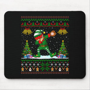 Ugly Xmas Pajamas Dabbing Elf Baseball Player Chri Mouse Mat