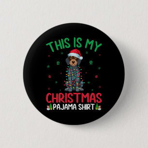 Ugly Xmas Santa German Wirehaired Pointer Dog Chri 6 Cm Round Badge