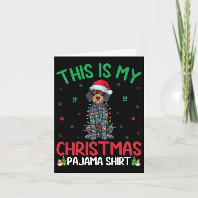 Ugly Xmas Santa German Wirehaired Pointer Dog Chri Card (Front)