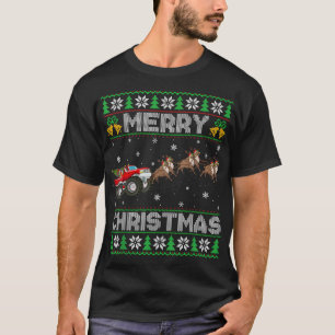 Ugly Xmas Santa Ride Raindeer Monster Truck Merry  T-Shirt