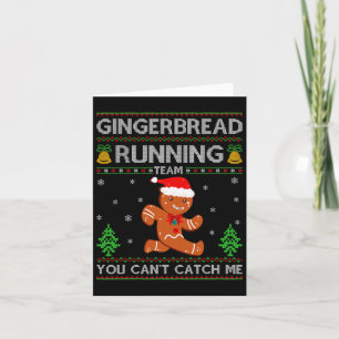 Ugly Xmas Sweater Gingerbread Running Team Christm Card