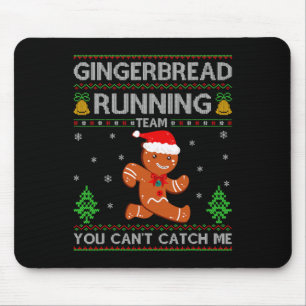 Ugly Xmas Sweater Gingerbread Running Team Christm Mouse Mat