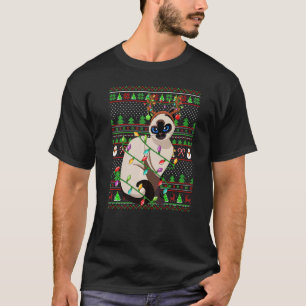 Ugly Xmas Sweater Style Lighting Balinese Cat Chri