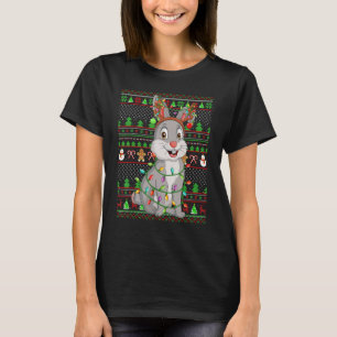 Ugly Xmas Sweater Style Lighting Bunny Christmas