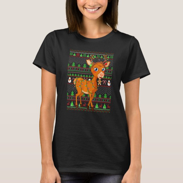 Ugly Xmas Sweater Style Lighting Deer Christmas   (Front)