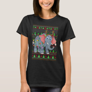 Ugly Xmas Sweater Style Lighting Elephant Christma