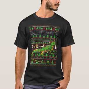 Ugly Xmas Sweater Style Lighting Gecko Lizard Chri
