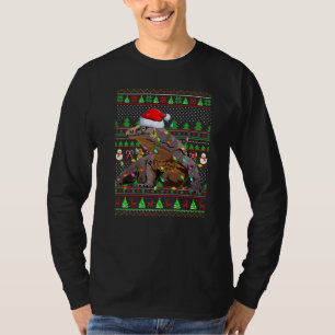 Ugly Xmas Sweater Style Lighting Komodo Dragon Chr