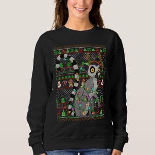 Ugly Xmas Sweater Style Lighting Lemur Christmas
