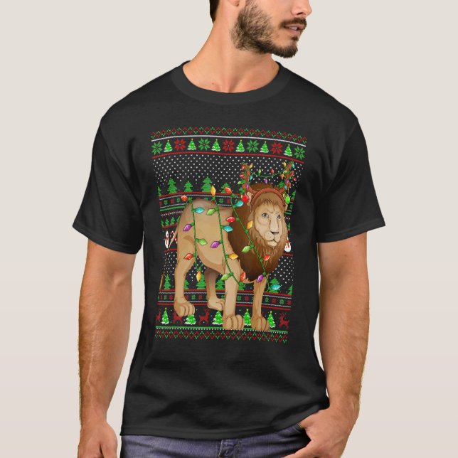 Ugly Xmas Sweater Style Lighting Mountain Lion Chr (Front)