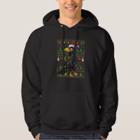 Ugly Xmas Sweater Style Lighting Raven Bird Christ