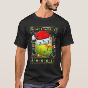 Ugly Xmas Sweater Style Lighting Softball Christma