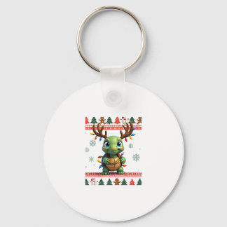 Ugly Xmas Sweater Style Lighting Turtle Christmas  Key Ring