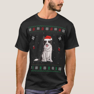 Ugly Xmas Sweater Style Matching Border Collie Dog