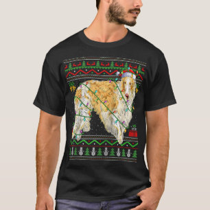 Ugly Xmas Sweater Style Santa Borzoi Dog Christmas