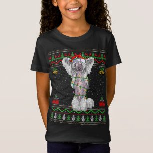 Ugly Xmas Sweater Style Santa Chinese Crested Dog 
