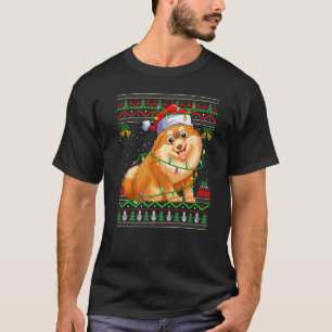 Ugly Xmas Sweater Style Santa Pomeranian Dog Chris