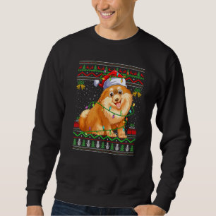Ugly Xmas Sweater Style Santa Pomeranian Dog Chris