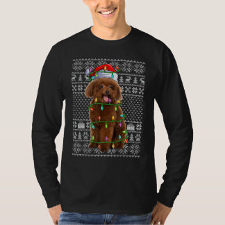 Ugly Xmas Sweater Style Santa Toy Poodle Dog Chris