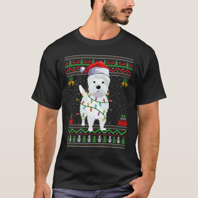 Ugly Xmas Sweater Style Santa Westie Dog Christmas (Front)