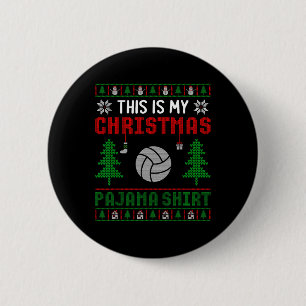 Ugly Xmas Sweater Volleyball This Is My Christmas 6 Cm Round Badge