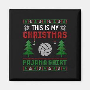 Ugly Xmas Sweater Volleyball This Is My Christmas Magnet