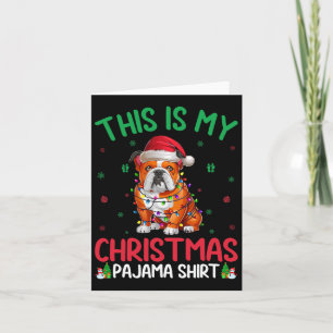 Ugly Xmas Tree Lights Santa American Bulldog Chris Card