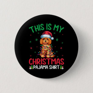 Ugly Xmas Tree Lights Santa Apoo Dog Christmas Paj 6 Cm Round Badge