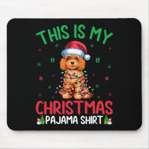 Ugly Xmas Tree Lights Santa Apoo Dog Christmas Paj Mouse Mat