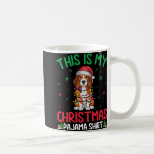 Ugly Xmas Tree Lights Santa Beagle Dog Christmas P Coffee Mug