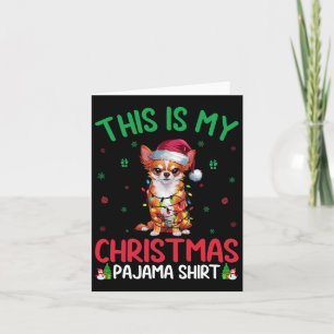 Ugly Xmas Tree Lights Santa Chihuahua Dog Christma Card